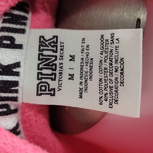 Victoria Secret Logo PINK Pullover  half Zip Varsity Striped Arm  Size Medium - Picture 10 of 10
